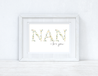 Nan I Love You Spring Letters Mothers Day Spring Seasonal Wall Home Decor Print
