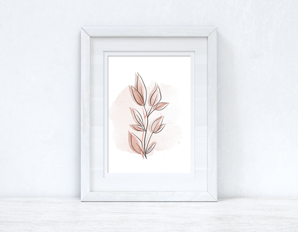 Natural Peaches Watercolour Leaves 3 Bedroom Home Wall Decor Print