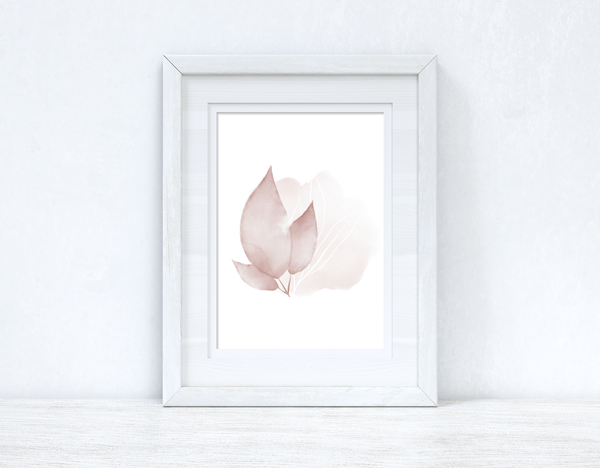 Natural Pinks Watercolour Leaves 2 Bedroom Home Wall Decor Print