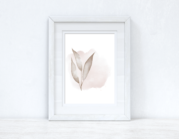 Natural Watercolour Leaves 7 Bedroom Home Wall Decor Print