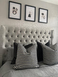 Silver Grey Black Abstract 2 Colour Shapes Home Wall Decor Print