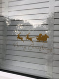 Merry Christmas Santa Sleigh Window Door Vinyl Christmas Sticker