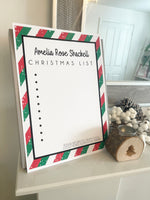 Personalised Name Christmas List To Santa Winter Christmas Seasonal Wall Home Decor Print