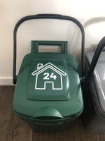 Wheelie Bin Caddy Recycle Home Decor House Number Sticker Label
