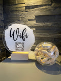Wifi QR Code Scan Me Painted Acrylic Plaque Sign With Wooden Base