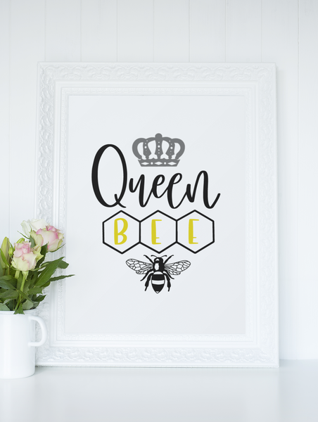 Queen Bee Bumble Bee 2022 Simple Bedroom Dressing Room Home Wall Decor Print