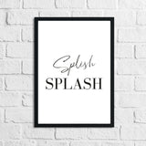 Splish Splash Script Bathroom Wall Decor Print