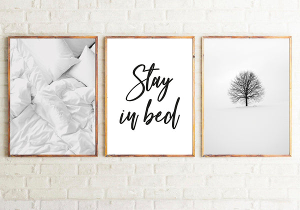 Stay In Bed Photography Set Of 3 Bedroom Wall Decor Prints
