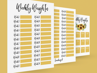 Binded Cute Sunflower Weight Loss & Diet Tracker Journal A4 Diary - Up To 1 Year Measurements Goals Weigh Ins + Lots MORE!