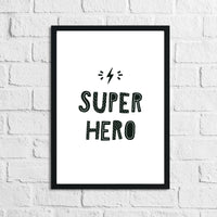 Scandinavian Super Hero Children's Nursery Bedroom Wall Decor Print