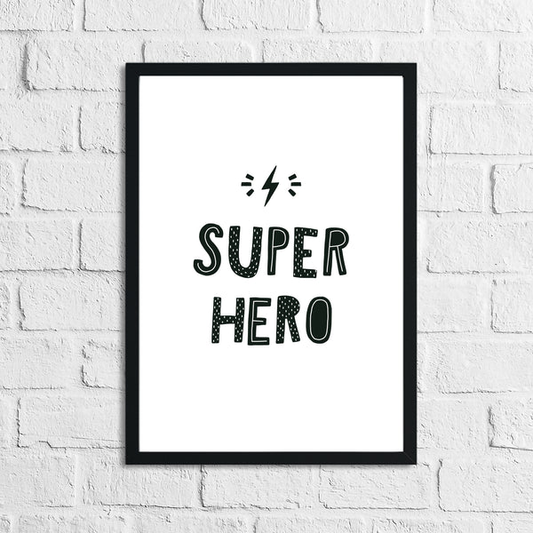 Scandinavian Super Hero Children's Nursery Bedroom Wall Decor Print