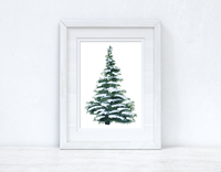 Snowy Christmas Tree 2021 Winter Christmas Seasonal Wall Home Decor Print