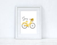 Spring Yellow Bike Spring Seasonal Wall Home Decor Print