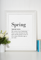 Spring Definition Black 2022 Spring Seasonal Wall Home Decor Print