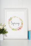 Spring Floral Wreath 2022 Spring Seasonal Wall Home Decor Print