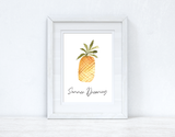 Summer Dreaming Pineapple Summer Seasonal Wall Home Decor Print