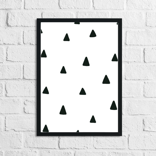 Scandinavian Triangle Pattern Children's Nursery Bedroom Wall Decor Print