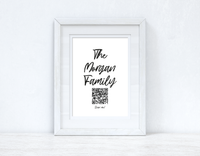 The Surname Family Wifi QR Scan Home Wall Decor Print