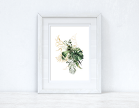Watercolour Gold Greenery Madness Bedroom Home Kitchen Living Room Wall Decor Print