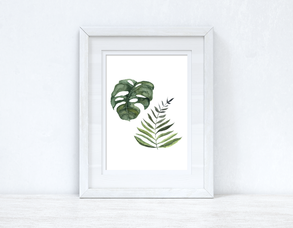 Watercolour Greenery Duo Bedroom Home Kitchen Living Room Wall Decor Print