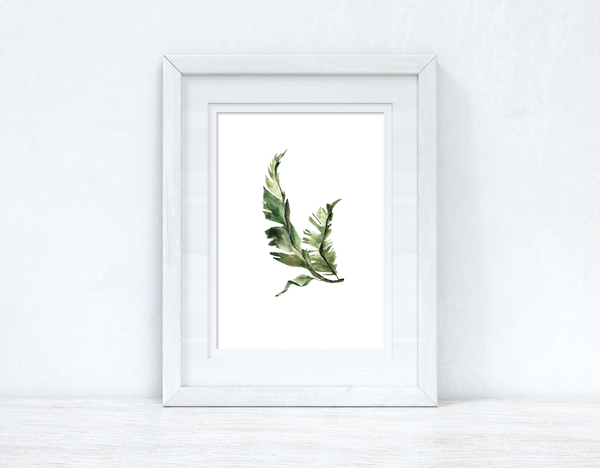 Watercolour Greenery Leaf 2 Bedroom Home Kitchen Living Room Wall Decor Print