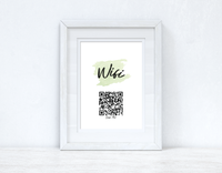 Wifi Green Splatter Scan Me! Wi-fi Q-R Scan Home Wall Decor Print
