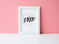 XOXO Valentine's Day Home Wall Decor Print
