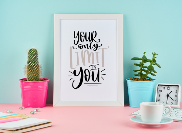 Your Only Limit Is You Motivational Inspiration Wall Decor Quote Print