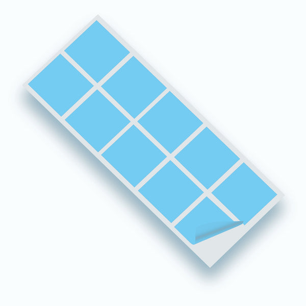 Arctic Blue Matte 100mm SQ Vinyl Wall Tile Stickers Kitchen & Bathroom Transfers