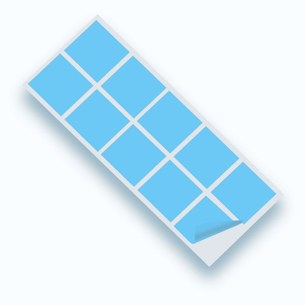 Arctic Blue Gloss 100mm SQ Vinyl Wall Tile Stickers Kitchen & Bathroom Transfers