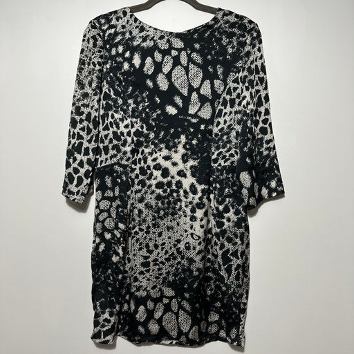ASOS Ladies Dress A-Line Black Size 12 Polyester Short Animal Print