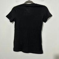 Adidas Black Ladies Size 10 100% Cotton Short Sleeve Activewear Top T-Shirt