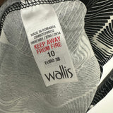 Wallis Petite Ladies Dress A-Line Black Size 10 Viscose Short Belted