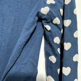 Joe Browns Ladies  Cardigan Blue Size 14 100% Cotton Collared Fox Heart Print