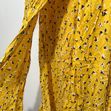 Miss Selfridge Ladies Cardigan kimono top Yellow Size 4 Viscose V-Neck Floral