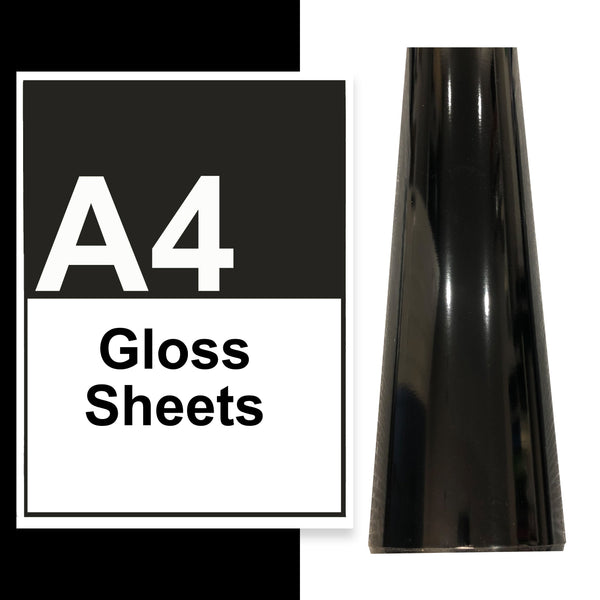 A4 A3 A2 Gloss Vinyl Sheets Black