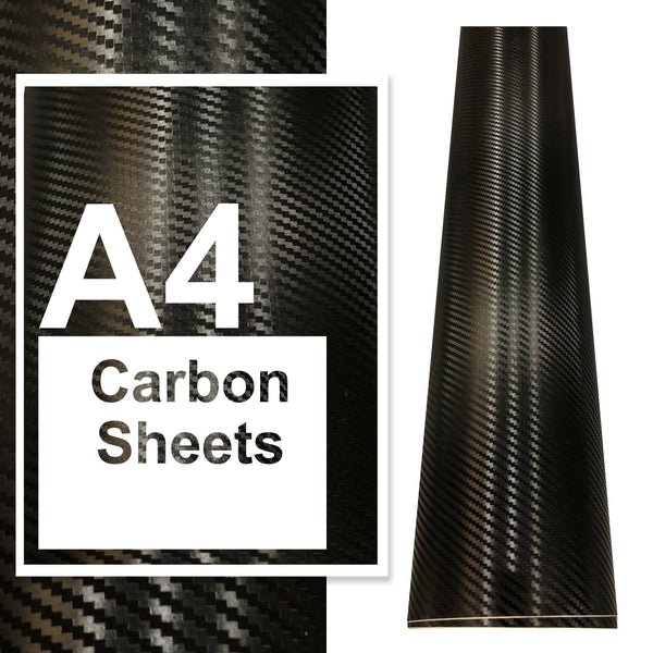 A4 A3 A2 Carbon Fibre Vinyl Sheets Black