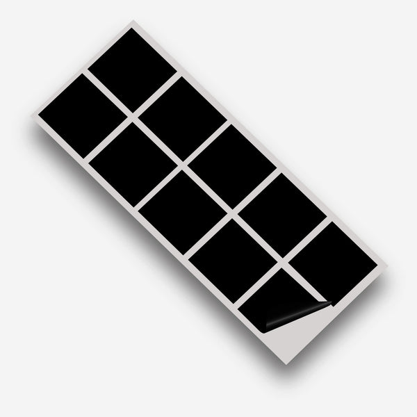 Black Gloss 100mm SQ Vinyl Wall Tile Stickers Kitchen & Bathroom Transfers