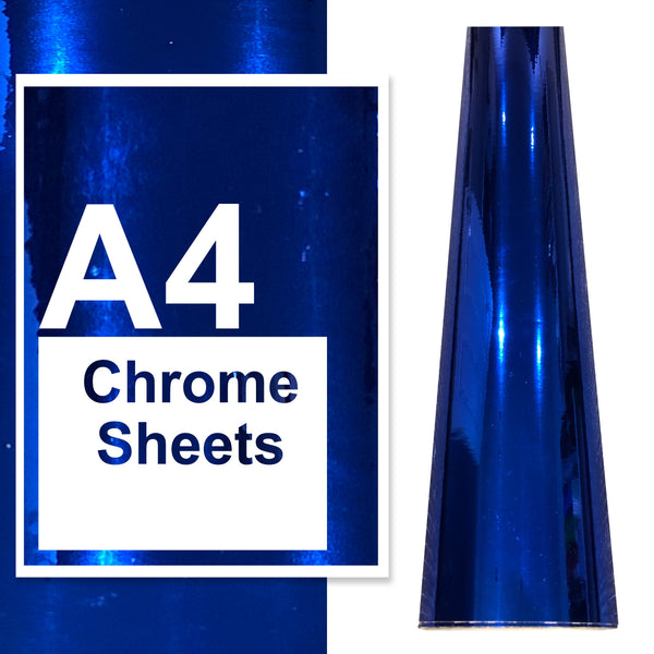 A4 A3 A2 Chrome Vinyl Sheets Blue