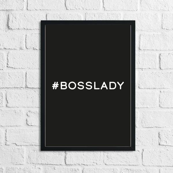 BOSSLADY Boss Black Background Inspirational Simple Wall Home Decor Print