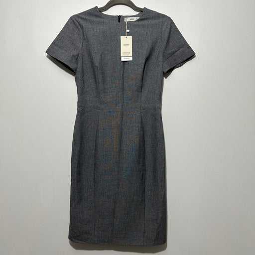 MANGO Ladies Dress Shift Grey Size S Small Polyester Knee Length Lined