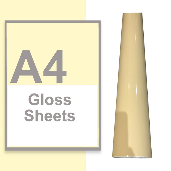 A4 A3 A2 Gloss Vinyl Sheets Cream