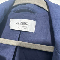 4th Reckless Ladies Jacket Blazer Blue Size 6 Polyester Navy Button Wrap Around