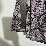 Quiz Pink Wrap Dress Size 16 Short Snake Belted Frill Polyester