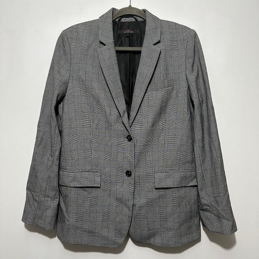 Next Ladies Jacket Blazer Grey Size 12 Polyester Tailoring Black Check