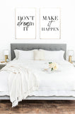 Don't Dream It Make It Happen Set Of 2 Bedroom Decor Wall Prints
