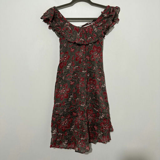 French Connection Ladies Dress A-Line Red Size 8 100% Cotton Knee Length
