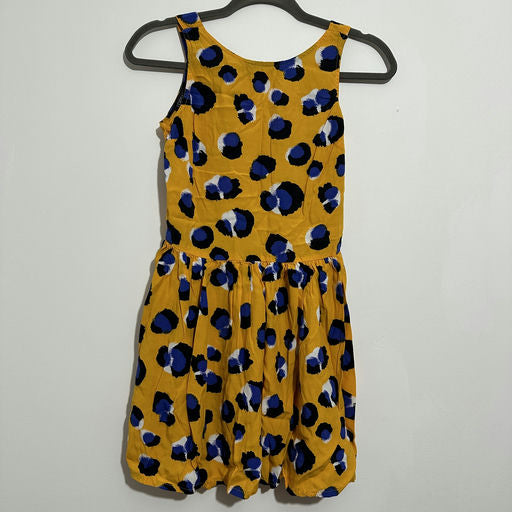 Topshop Yellow A-Line Dress Size 10 Viscose Short