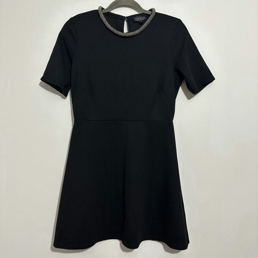 Topshop Black Skater Dress Size 12 Short Polyester Ladies