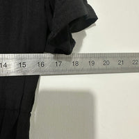 ASOS Black A-Line Dress Size 10 Polyester Midi Summer Short Sleeve